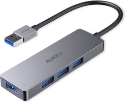 Hub USB AUKEY ultra subțire din aluminiu 4× USB 3.0 (5 Gb/s)