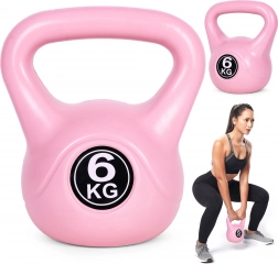 Kettlebell 6 kg roz modernhome – ganteră pentru antrenament funcțional și forță