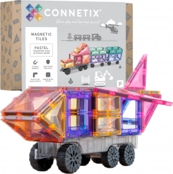 Connetix Pastel Transport Pack set de construcție magnetică 50 piese