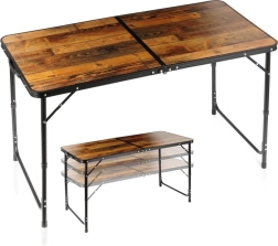 Masă turistică pliabilă Vilde 3în1 cu înălțime reglabilă 120 × 60 cm