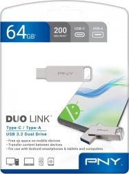 USB flash drive 64 GB PNY Duo Link USB‑C/USB‑A 3.2