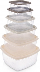 Set de recipiente pentru alimente cu capace, 6 buc