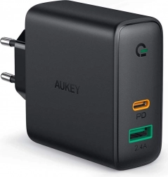 Încărcător de rețea AUKEY PA-D3 2×USB cu Power Delivery 60 W