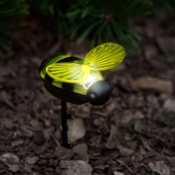 Lampă solară de grădină în formă de albină, cu LED alb