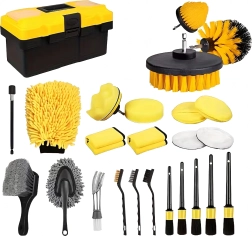 Set de detailing pentru curățarea mașinii XXL 27 în 1 cu dulăpior de depozitare