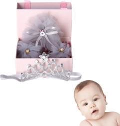 Set cadou 3 în 1 pentru nou-născuți – gri deschis