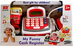 Casă de marcat pentru copii cu bandă și accesorii, albă