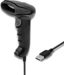 Scanner wireless pentru coduri de bare 1D și 2D negru