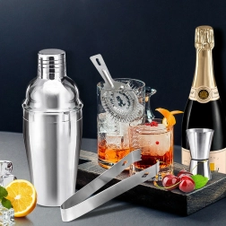 Set profesional de barman cu shaker și suport din lemn