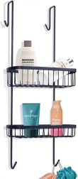 Etajeră metalică suspendată pentru duș, neagră