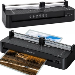 Laminator A3 3-în-1 cu tăietor și funcție de laminare la cald/rece, negru