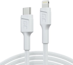 PowerStream cablu USB-C la Lightning 1m MFI, PD, alb