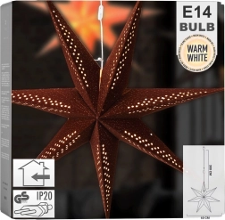 Stea suspendată luminoasă din catifea 60 cm, maro