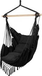 scaun brazilian suspendat cu perne, gri închis