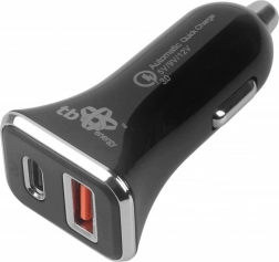 Încărcător auto USB‑A + USB‑C cu încărcare rapidă