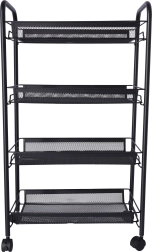 Raft de baie și bucătărie cu patru rafturi spațioase - negru