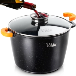 Oală din granit cu capac din sticlă TERRUNA AROMA 28 cm, 9,7 l