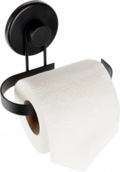 Suport metalic pentru hârtie igienică cu ventuză – negru