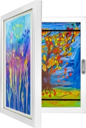 Ramă artistică pentru desenele copiilor A4 cu spațiu de depozitare pentru 150 de lucrări Kruzzel - 1 bucată
