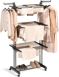 Uscător vertical de rufe din metal pe roți 125 × 170 cm – VILDE