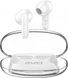 Căști wireless AWEI T85 cu Bluetooth 5.3, TWS și ENC – alb