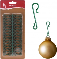 Cârlige verzi pentru ornamente de Crăciun 3,5 cm, 60 buc