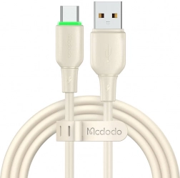 Cablu USB‑C Mcdodo cu LED, 1,2 m, bej