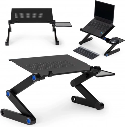 Stand pliabil ajustabil din aluminiu pentru laptop cu suport pentru mouse