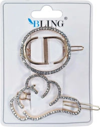 Agrafe de păr, agrafe de păr BLING 2 buc. - auriu, tip IV