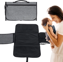 Salteluță portabilă pentru înfășat cu geantă pliabilă – gri