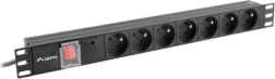 Bara de alimentare rack PDU 19" 1U, 16 A, 7x priză FR, cablu 2 m – negru