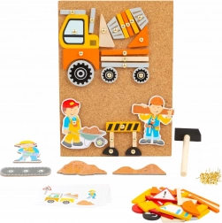 Set creativ cu placă de plută pentru bătut – Transport – SMALL FOOT