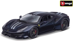 Ferrari TOP 488 Pista albastru cu dunga argintie 1:24 model Bburago