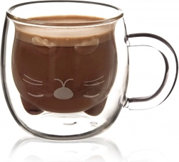 Pahar termic cu perete dublu pisică 270 ml