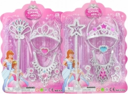 Set prințesă: coroană și sceptru cu colier și cercei