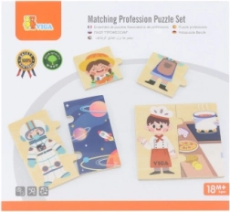 Viga pexeso din lemn – profesii, 24 piese, 8 meserii