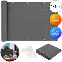 Paravan pentru balcon 100x500 cm cu accesorii de montaj gri MultiGarden