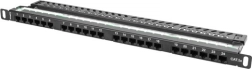 Patch panel cu 24 de porturi 0.5U Cat.5e negru