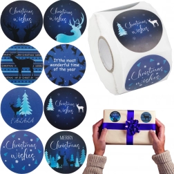 Autocolante de Crăciun pe rolă 500 de bucăți