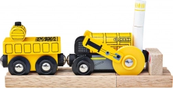 Replika din lemn a locomotivei Rocket Bigjigs Rail cu 2 șine