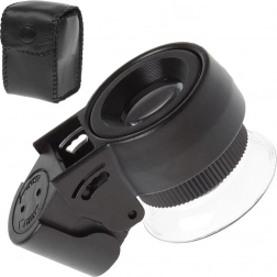 Lupă de bijutier de buzunar 45x cu iluminare LED și UV
