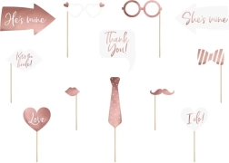 Rechizite foto de nuntă alb și roz – set de 12 piese