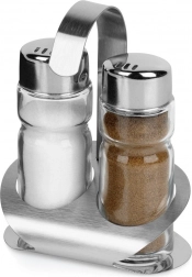 Solniță și piperniță cu suport, set 3 piese ORION