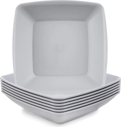 Sandy farfurii adânci din plastic 17,5 cm, 500 ml, gri, 6 buc