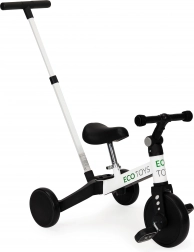 Tricicletă pentru copii cu tijă de ghidare 2 în 1 ECO TOYS