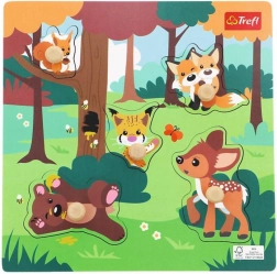 Puzzle din lemn Animale din pădure, 5 piese