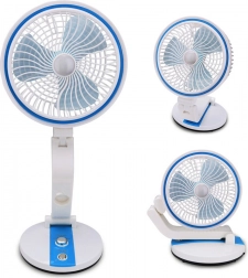 Ventilator de birou pliabil fără fir cu lumină LED și încărcare USB