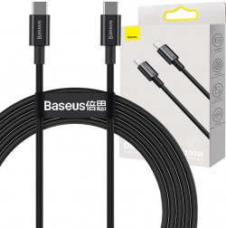 Cablu BASEUS Superior USB‑C la USB‑C 100 W, 2 m, negru
