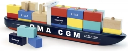 Navă portcontainer din lemn CMA CGM Jules Verne – puzzle VILAC