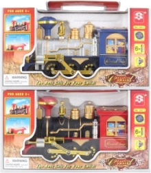 Locomotivă din plastic care fumegă, pe baterii